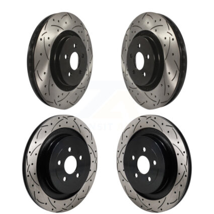 Front Rear Coated Drilled Slotted Disc Brake Rotors Kit For Ford Edge Lincoln Nautilus KD-100645