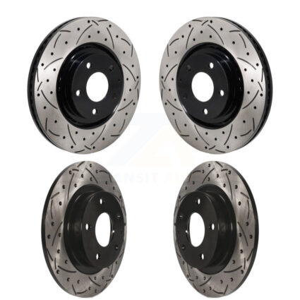 Front Rear Coated Drilled Slotted Disc Brake Rotors Kit For 2019-2021 Mazda 6 Turbocharged KD-100660