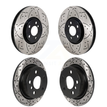 Front Rear Coated Drilled Slotted Disc Brake Rotors Kit For Mini Cooper KD-100663