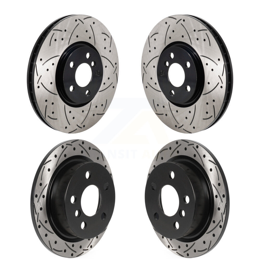 Front Rear Coated Drilled Slotted Disc Brake Rotors Kit For Mini Cooper KD-100663