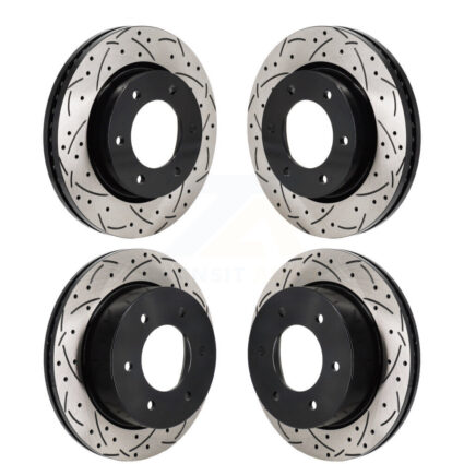Front Rear Coated Drilled Slotted Disc Brake Rotors Kit For Ford Ranger Bronco KD-100667