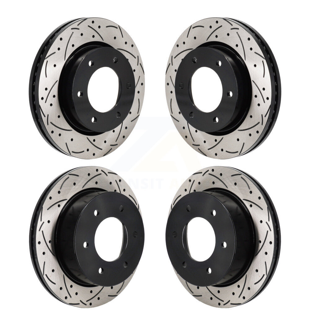 Front Rear Coated Drilled Slotted Disc Brake Rotors Kit For Ford Ranger Bronco KD-100667