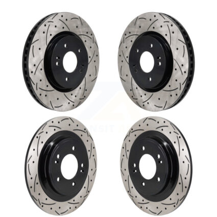 Front Rear Coated Drilled Slotted Disc Brake Rotors Kit For Hyundai Tucson Kia Sportage KD-100675