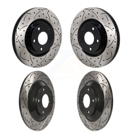 Front Rear Coated Drilled Slot Disc Brake Rotors Kit For 2019-2023 Mazda CX-5 Turbocharged KD-100681