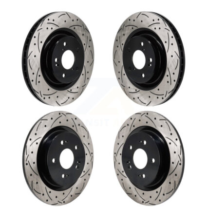 Front Rear Coated Drilled Slotted Disc Brake Rotors Kit For 2022-2023 Acura MDX 3.5L KD-100684