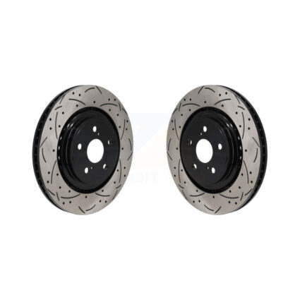 Front Coated Drilled Slot Disc Brake Rotors Pair For Toyota Highlander Lexus RX350 RX350h KD-100694