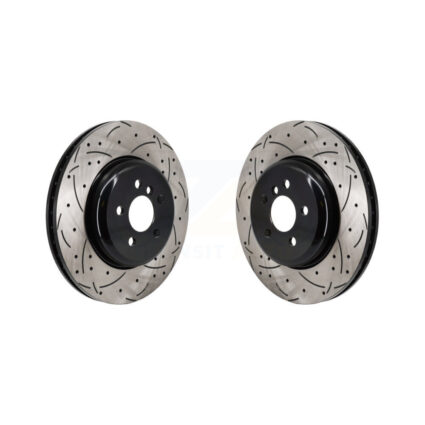 Front Coated Drill Slot Disc Brake Rotors Pair For BMW X5 i4 X6 530i xDrive 540i 530e 540d KD-100709