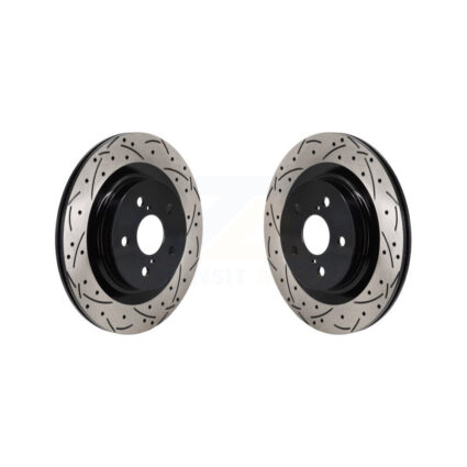 Rear Drill Slot Disc Brake Rotor Pair For Toyota Sienna Lexus RAV4 Prime NX350h bZ4X NX350 KD-100724