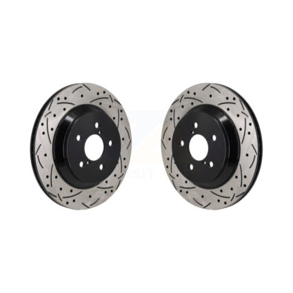Rear Drilled Slot Brake Rotors Pair For 21-23 Subaru Crosstrek With Electric Parking KD-100728