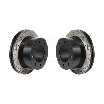 Rear Drill Slot Disc Brake Rotor Pair For 2011-2019 GMC Sierra 3500 HD Chevrolet Silverado KD-100729