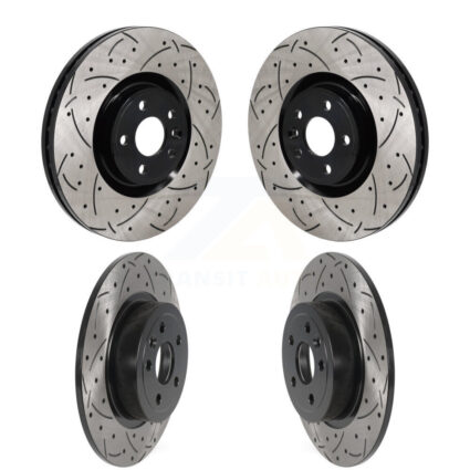 Front Rear Coated Drilled Slotted Disc Brake Rotors Kit For Land Rover Range Evoque KD-100742