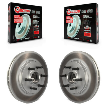Front Coat Disc Brake Rotors Hub Pair For Ford F-150 Lincoln Mark LT With 6 Lug Wheels RWD KG-100007