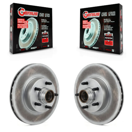 Front Coated Disc Brake Rotors And Hub Assembly Pair For 2010-2011 Ford Ranger RWD KG-100010