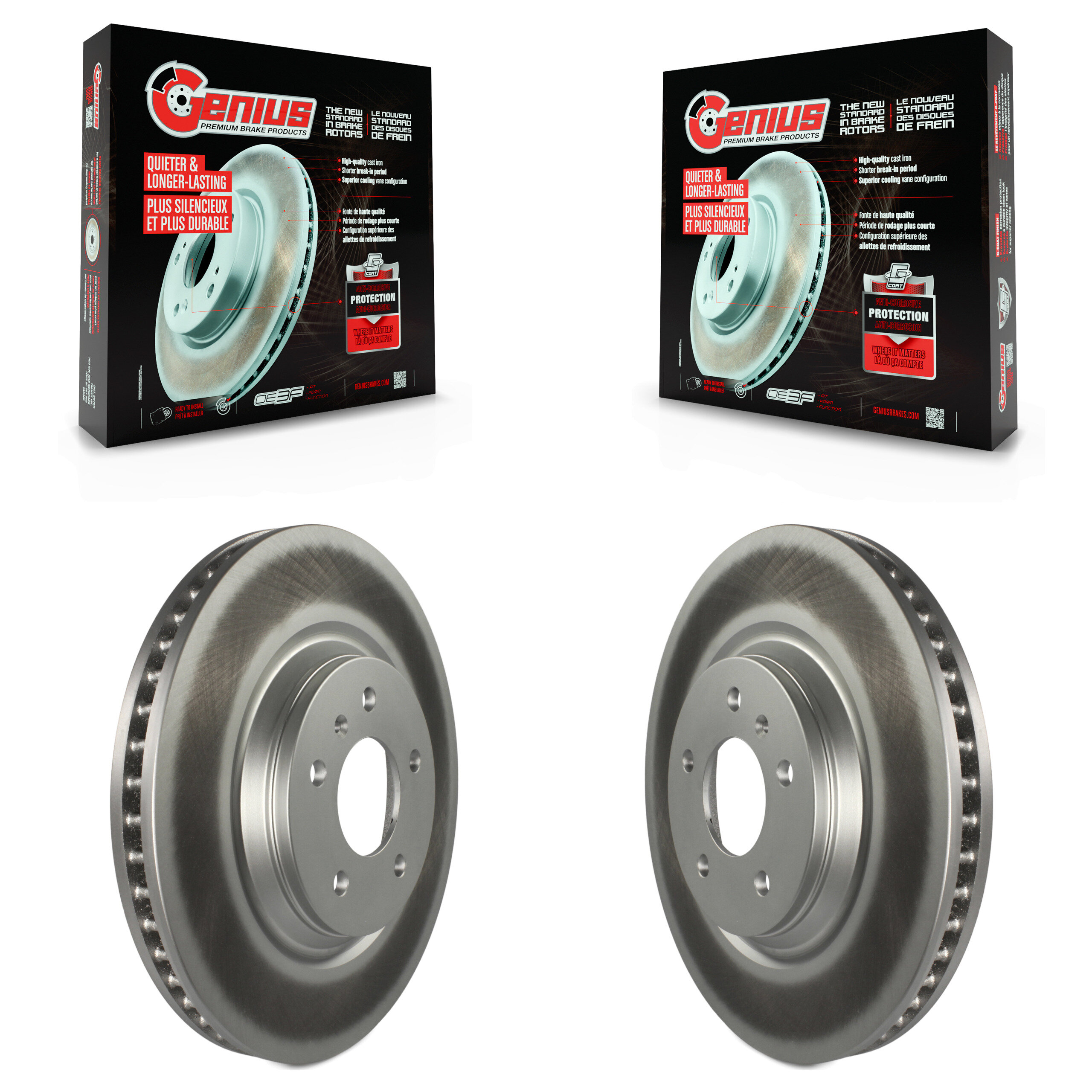 Front Coat Disc Brake Rotors Pair For Buick Lucerne Chevrolet Impala LaCrosse Cadillac DTS KG-100042