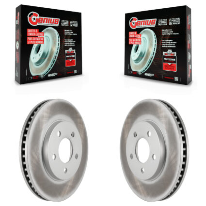 Front Coated Disc Brake Rotors Pair For 2005-2010 Ford Mustang Base KG-100085