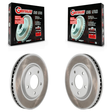 Front Coated Disc Brake Rotor Pair For Dodge Grand Caravan Chrysler Town & Country Voyager KG-100122