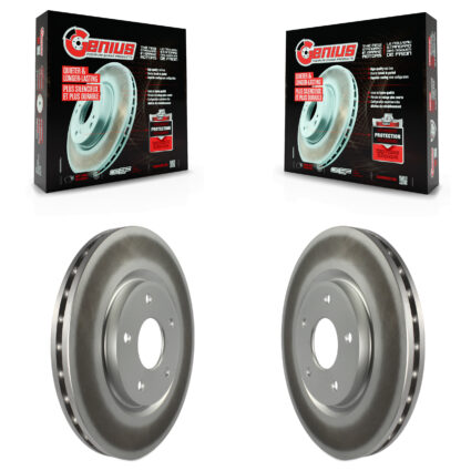 Front Coated Brake Rotor Pair For Dodge Grand Caravan Journey Chrysler Pacifica Town & Ram KG-100145