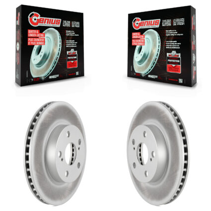 Front Coated Disc Brake Rotors Pair For 2004-2009 Toyota Prius KG-100221