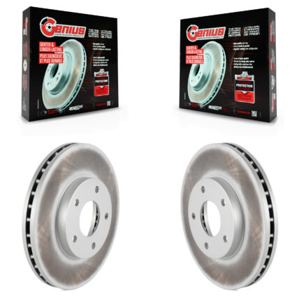 Front Coated Disc Brake Rotors Pair For 2004-2006 Nissan X-Trail KG-100242
