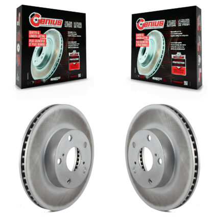 Front Coated Disc Brake Rotors Pair For 2005-2015 Toyota Tacoma With 5 Lug Wheels KG-100253
