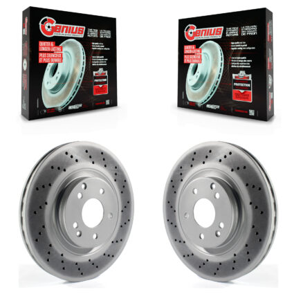 Front Coated Disc Brake Rotor Pair For Mercedes-Benz C230 SLK350 CLK350 C320 SLK280 SLK300 KG-100264