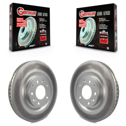Front Coated Disc Brake Rotors Pair For 2007-2015 Mazda CX-9 KG-100276