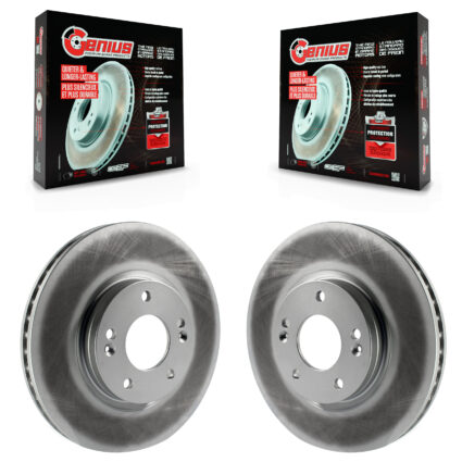 Front Coated Disc Brake Rotors Pair For 2007-2009 Hyundai Santa Fe KG-100280