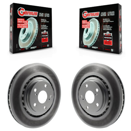 Front Coated Brake Rotor Pair For Toyota Highlander Sienna Lexus RX350 NX300 NX200t RX450h KG-100290