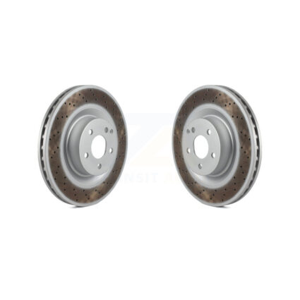 Front Coated Brake Rotor Pair For Mercedes-Benz S550 S450 SL550 CL550 S350 S400 S600 CL600 KG-100309