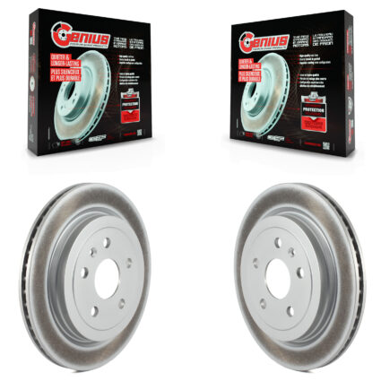 Rear Coated Disc Brake Rotors Pair For Chevrolet Camaro Cadillac CTS KG-100410