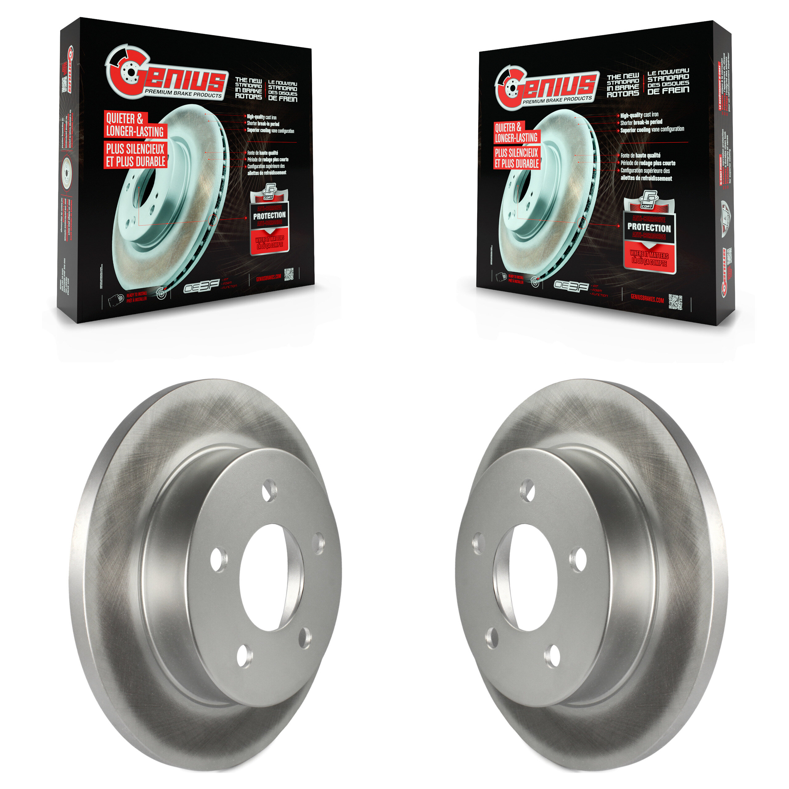 Rear Coated Disc Brake Rotors Pair For Ford Mustang KG-100424