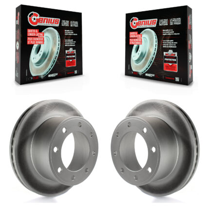 Rear Coated Disc Brake Rotors Pair For 2005-2012 Ford F-350 Super Duty F-250 KG-100443