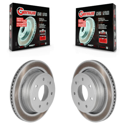 Rear Coated Disc Brake Rotors Pair For 2012-2014 Ford F-150 With 7 Lug Wheels KG-100451