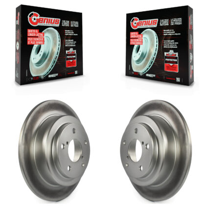 Rear Coated Disc Brake Rotors Pair For Subaru Impreza Forester Legacy Saab 9-2X KG-100493