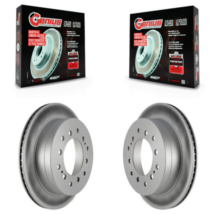 Rear Coated Disc Brake Rotors Pair For Toyota 4Runner FJ Cruiser Sequoia Lexus GX470 KG-100509