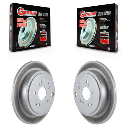 Rear Coated Disc Brake Rotors Pair For Honda Pilot Acura MDX KG-100514