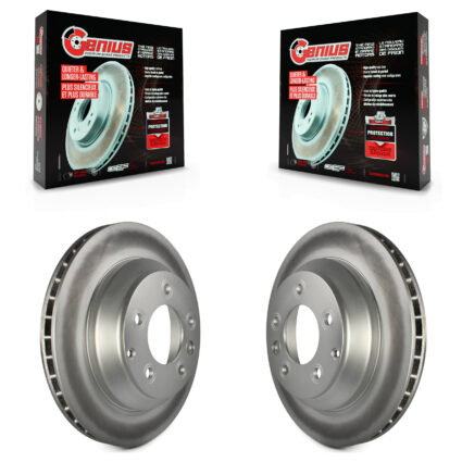 Rear Coated Disc Brake Rotors Pair For Porsche Cayenne Volkswagen Touareg Audi Q7 KG-100540