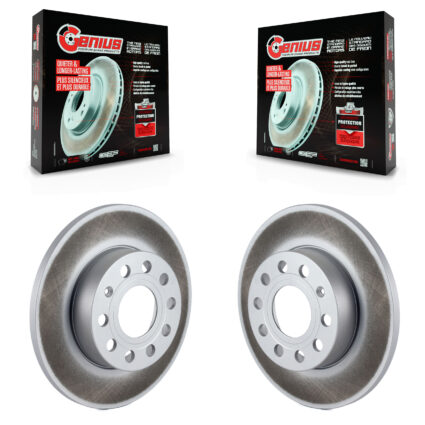 Rear Coated Disc Brake Rotors Pair For Volkswagen Jetta Rabbit Golf Audi A3 Quattro KG-100567