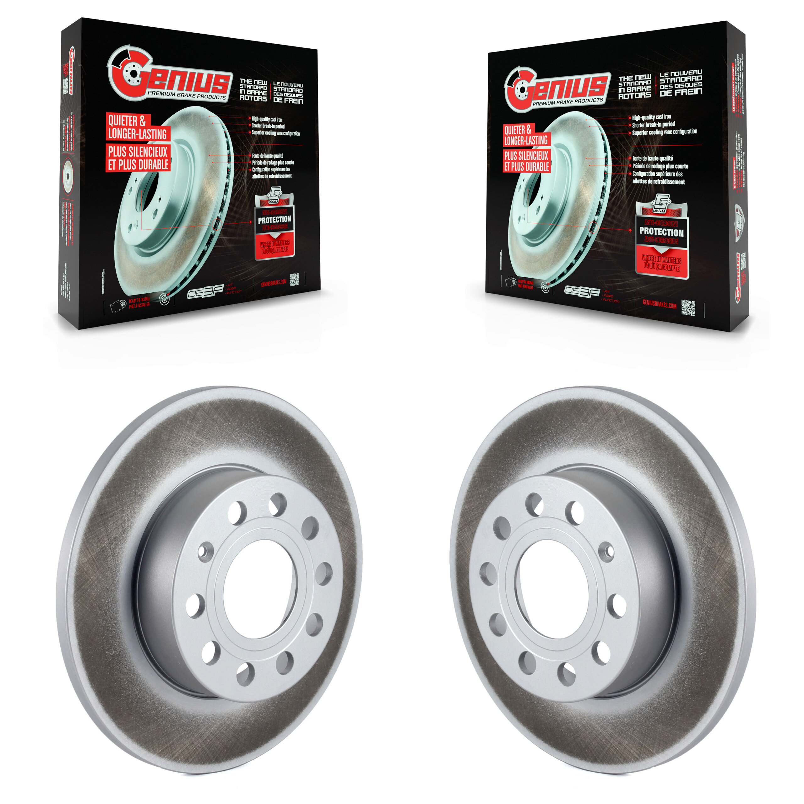 Rear Coated Disc Brake Rotors Pair For Volkswagen Jetta Rabbit Golf Audi A3 Quattro KG-100567