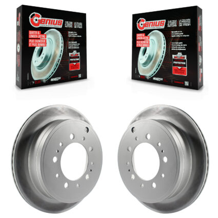 Rear Coated Disc Brake Rotors Pair For Toyota Tundra Sequoia Lexus LX570 Land Cruiser KG-100595