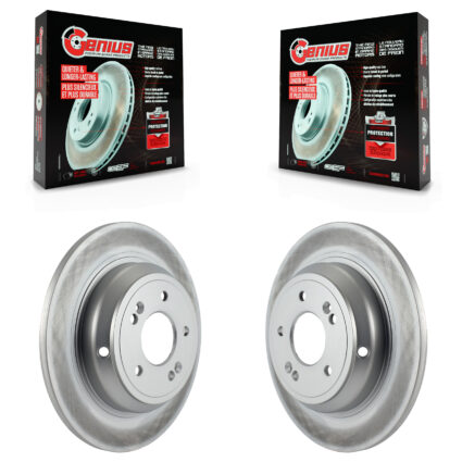 Rear Coated Disc Brake Rotors Pair For Hyundai Genesis G80 Kia K900 KG-100615