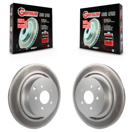 Rear Coated Disc Brake Rotors Pair For INFINITI Q50 Q60 M37 FX50 QX70 Q70 Q70L M56 M35h KG-100644