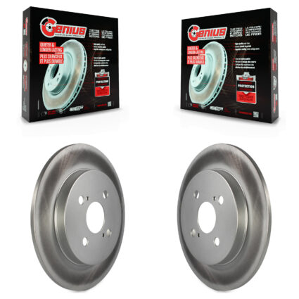 Rear Coated Disc Brake Rotors Pair For 2012-2018 Toyota Yaris KG-100652