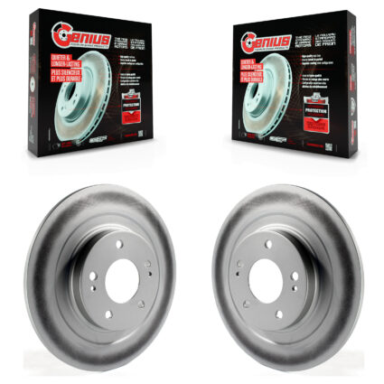 Rear Coated Disc Brake Rotors Pair For Mitsubishi RVR Outlander Eclipse Cross PHEV Sport KG-100657