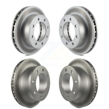 Front Rear Coated Disc Brake Rotors Kit For Ford F-250 Super Duty Excursion 4WD KG-100762