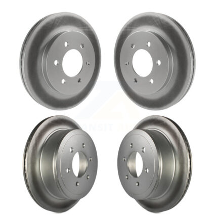 Front Rear Coated Disc Brake Rotors Kit For Ford F-150 Lincoln Mark LT 4WD KG-100772