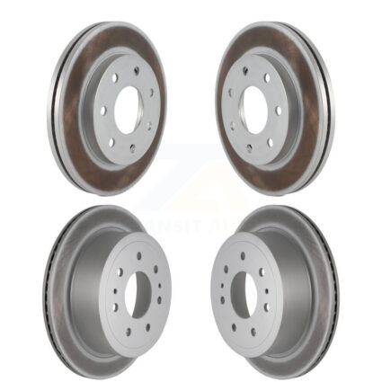 Front Rear Coated Disc Brake Rotors Kit For Ford F-150 Lincoln Mark LT 4WD KG-100773