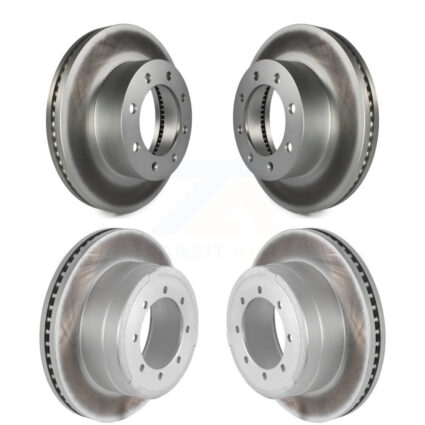 Front Rear Coated Disc Brake Rotors Kit For Ford F-350 Super Duty F-250 F-450 KG-100809