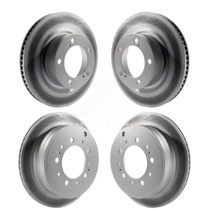 Front Rear Coated Disc Brake Rotors Kit For Toyota Tundra Sequoia Lexus LX570 Land Cruiser KG-101060