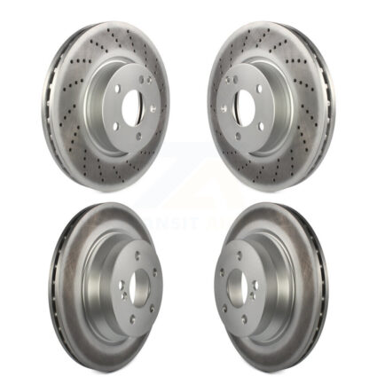 Front Rear Coated Disc Brake Rotors Kit For Mercedes-Benz E350 E400 KG-101133